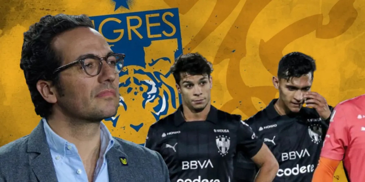 Mauricio Culebro junto a futbolistas de Rayados